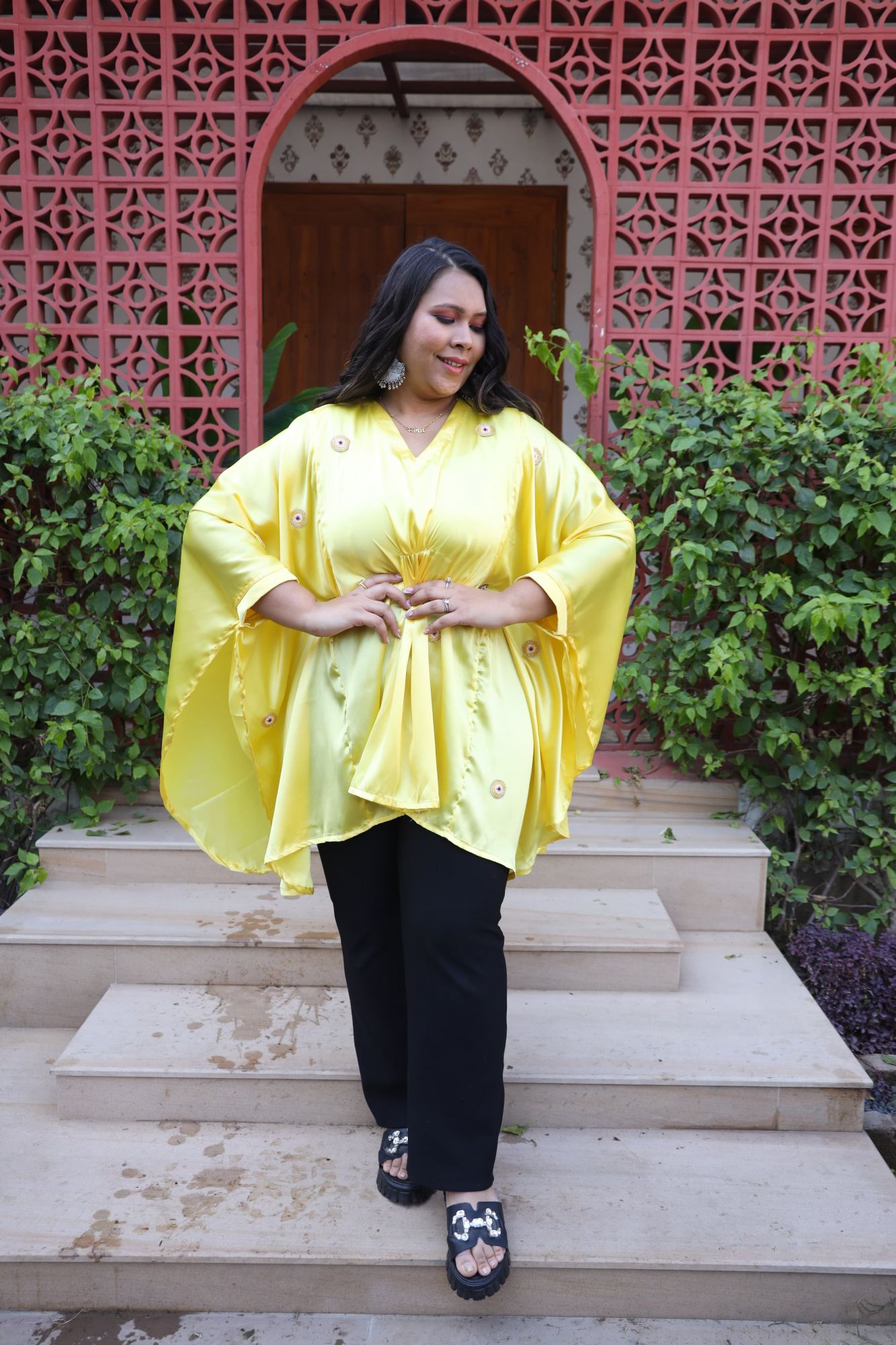 May Every Evil Eye Go Blind Kaftan in Yellow