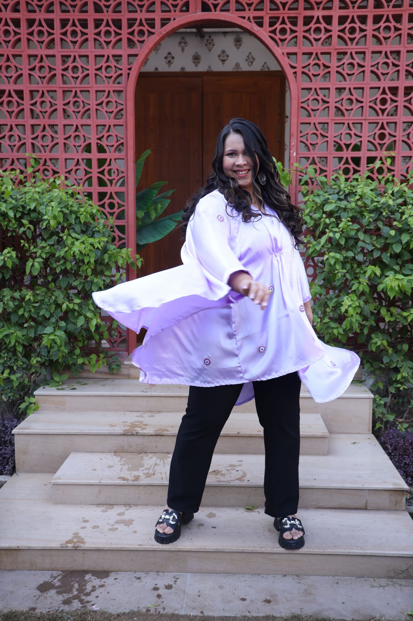 May Every Evil Eye Go Blind Kaftan in Purple