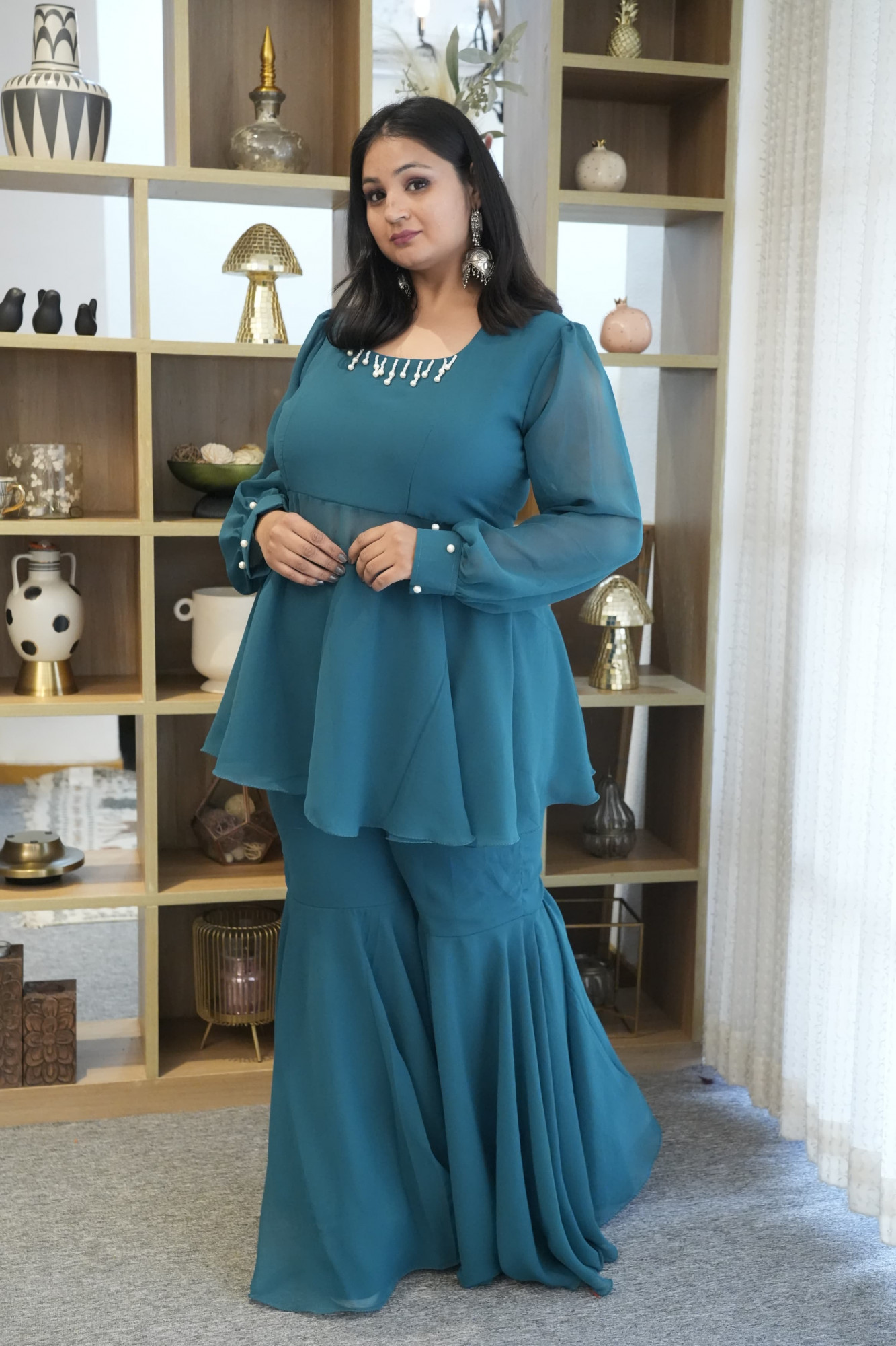 Ocean Breeze Georgette Sharara Set