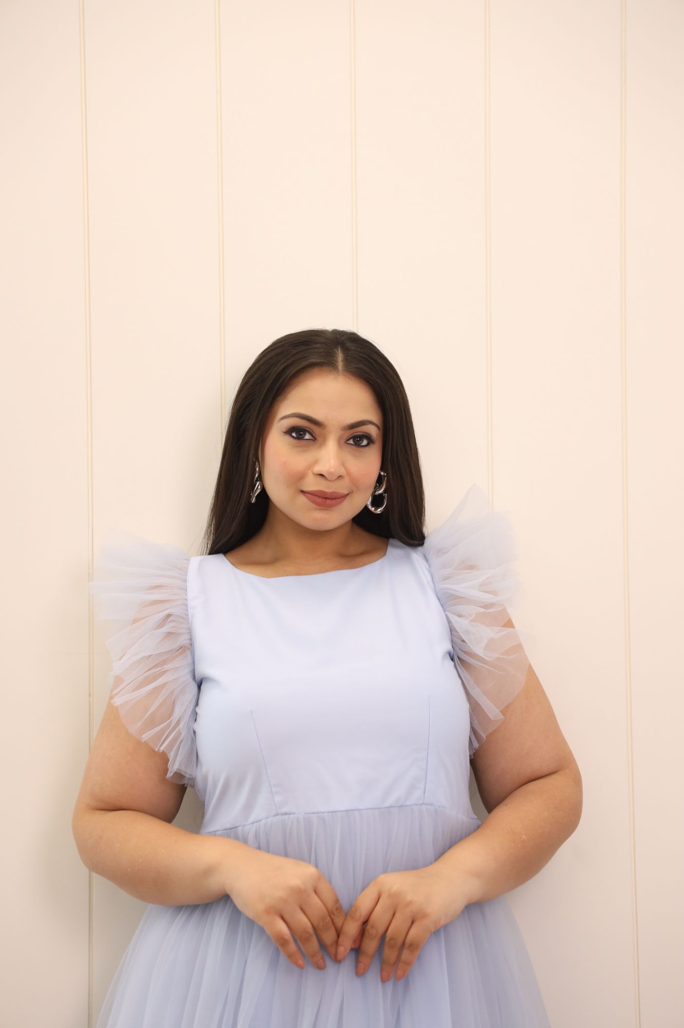 Greyish Blue Flared Short Dress