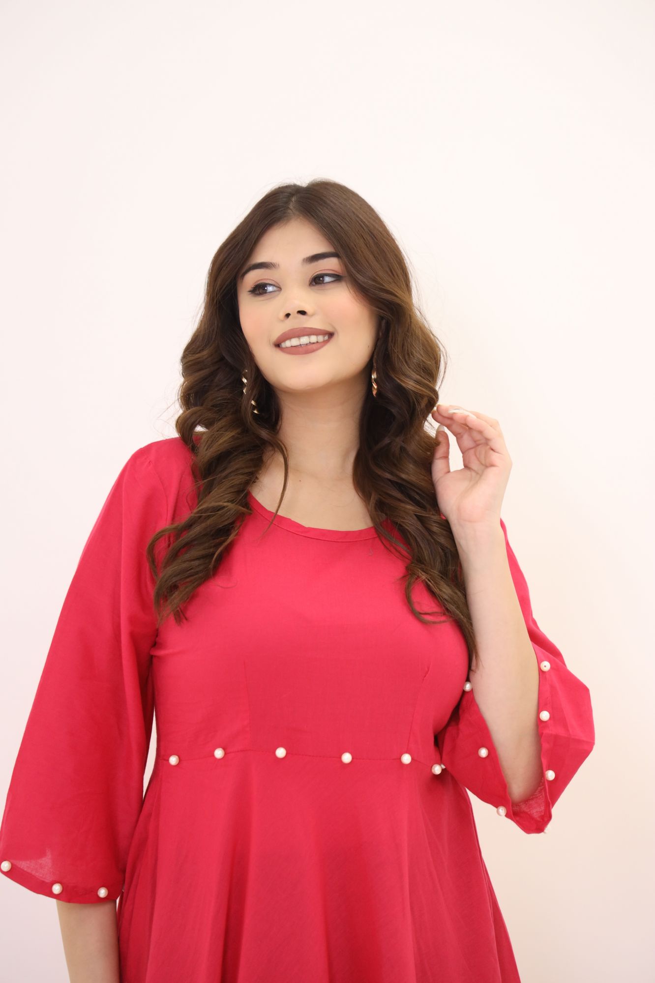 Rani Pink Pearl Cotton Dress