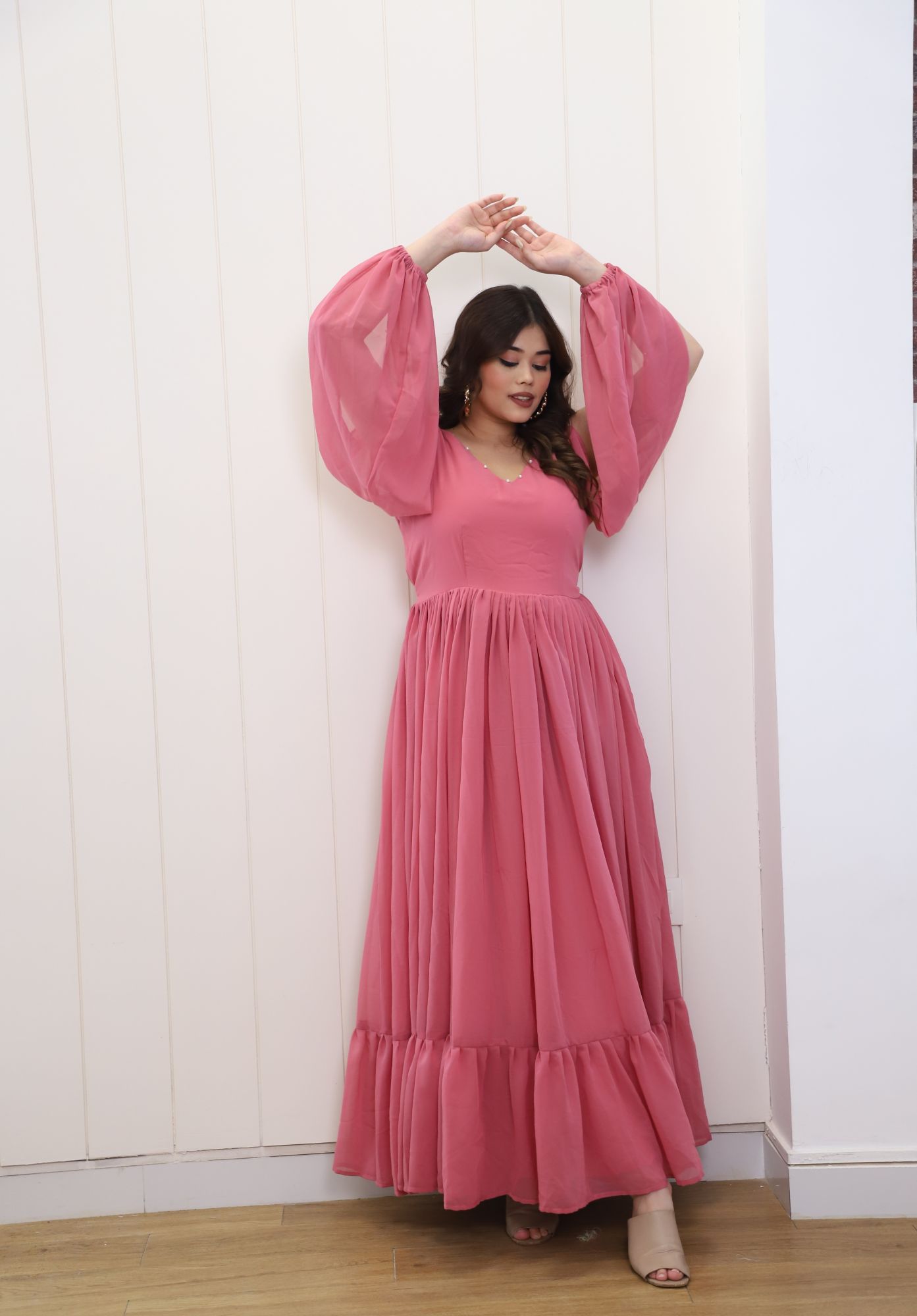 Bubbly Frill Georgette Dress