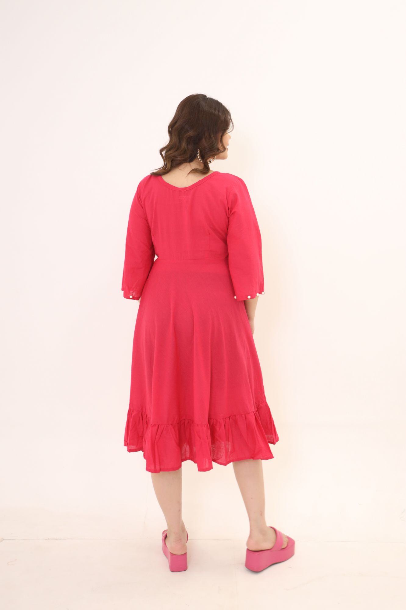Rani Pink Pearl Cotton Dress