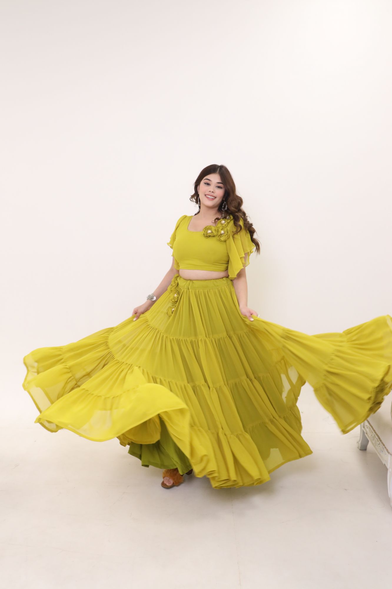 Zahra Green Lehenga Set