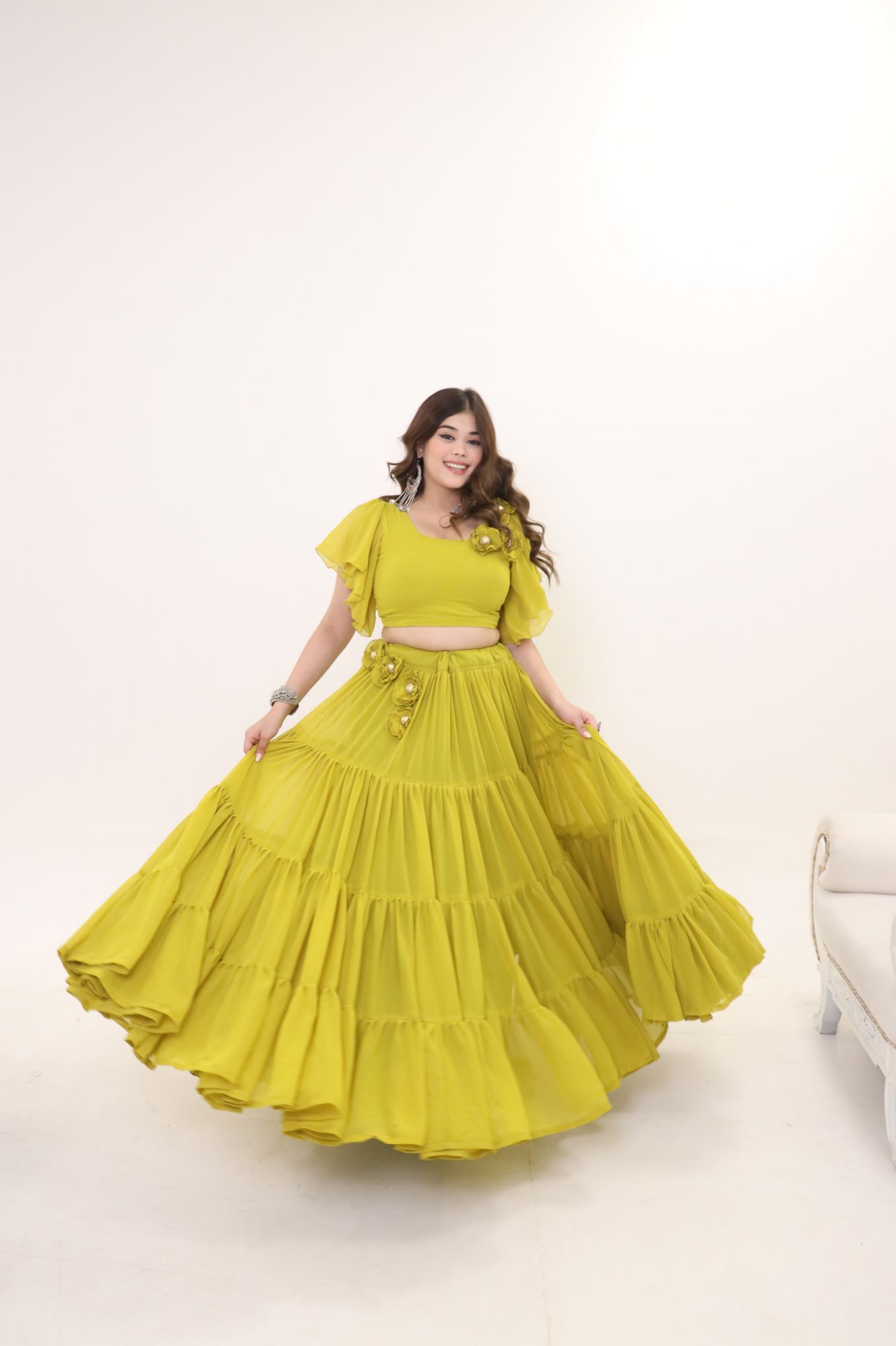 Zahra Green Lehenga Set