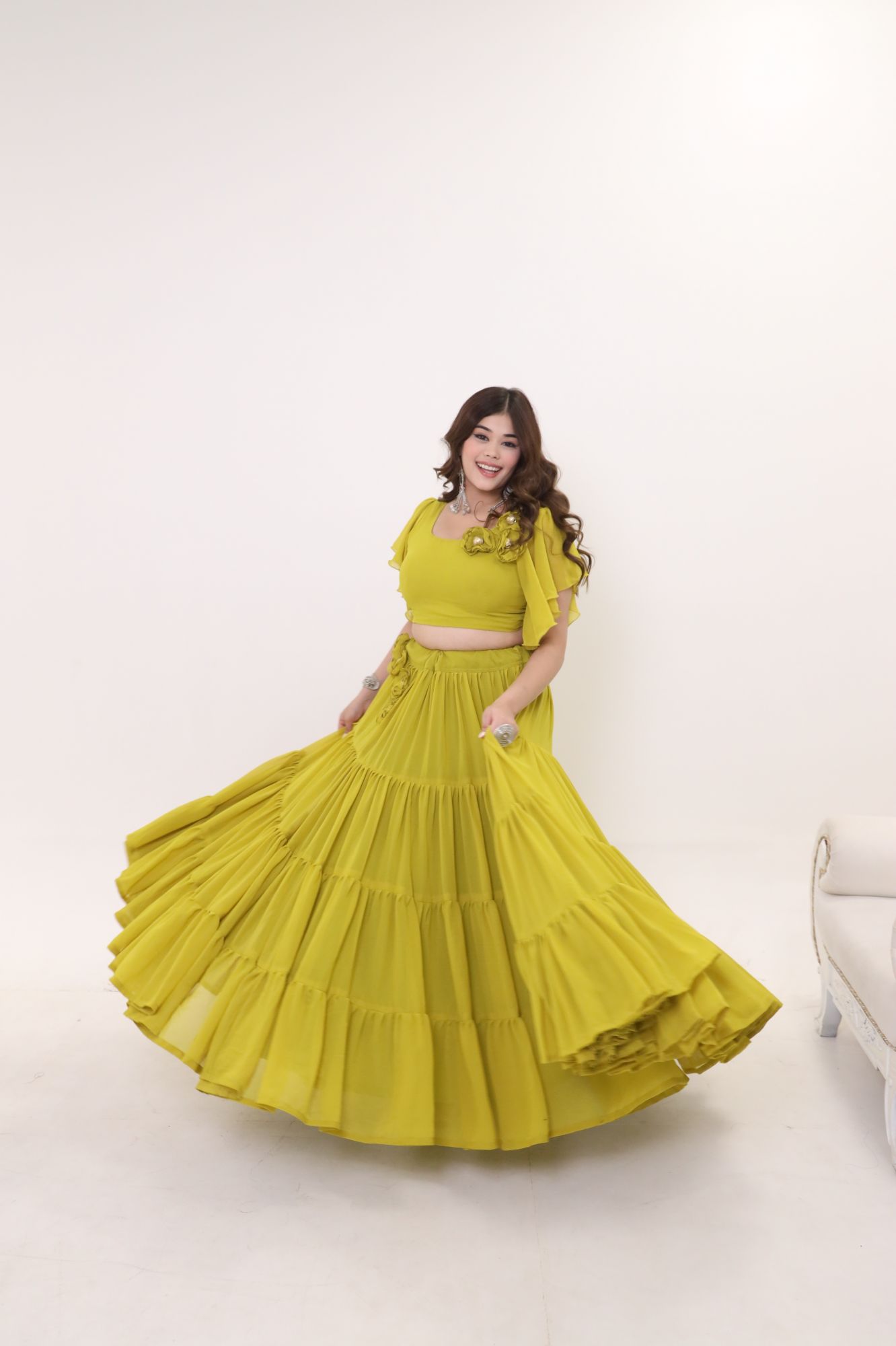 Zahra Green Lehenga Set