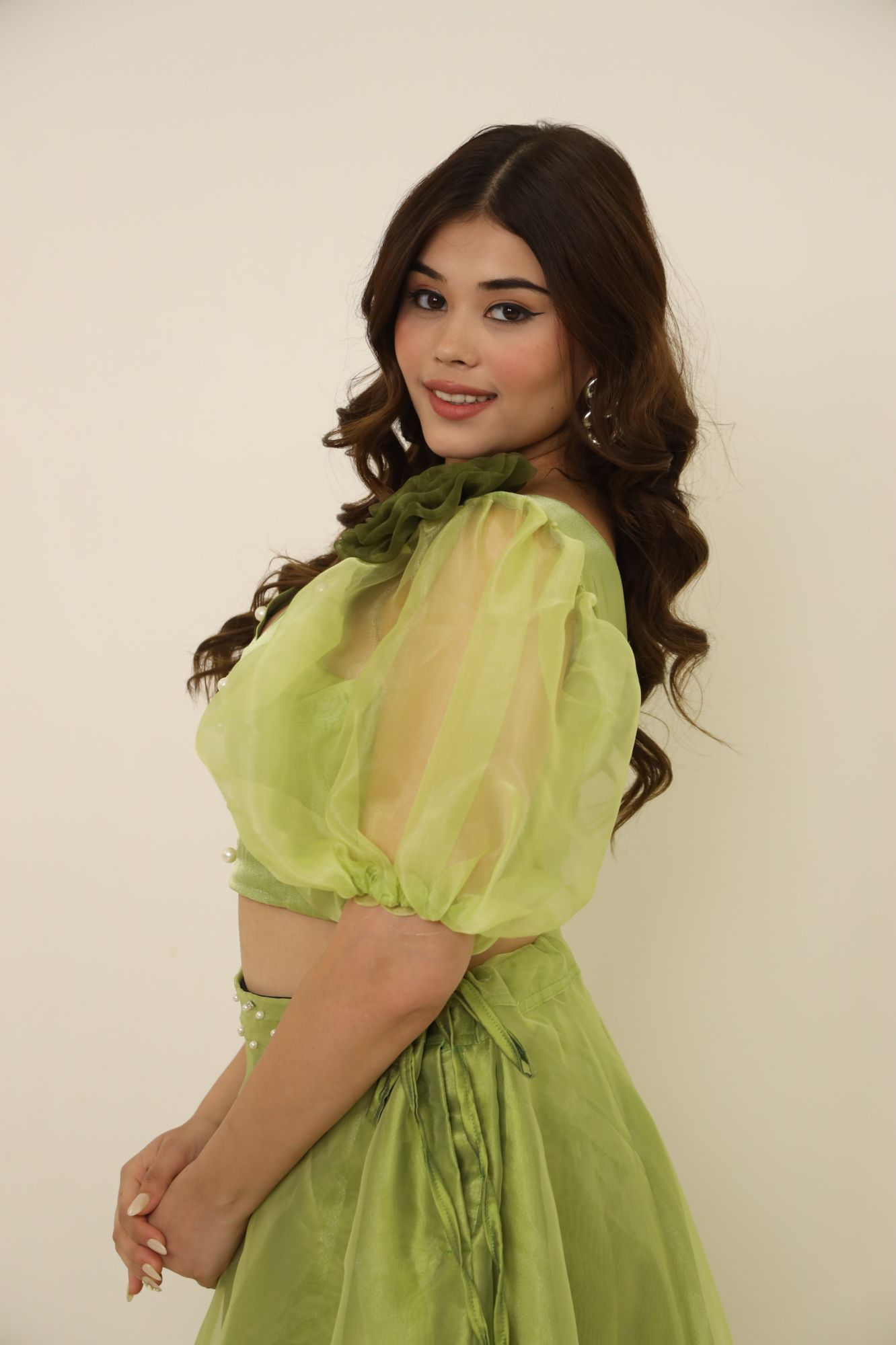 Green Orgenza Lehenga Set