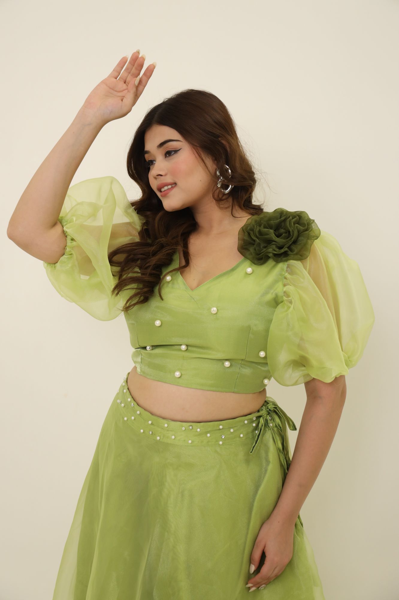 Green Orgenza Lehenga Set