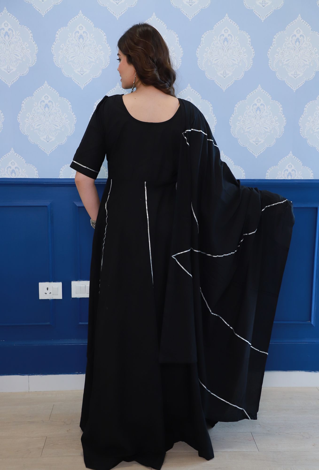 Black Anarkali With Duaptta