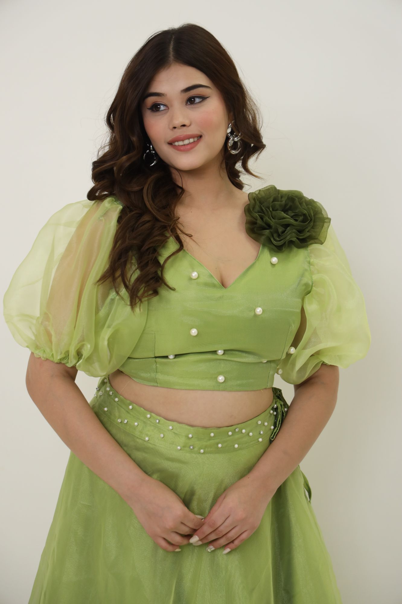 Green Orgenza Lehenga Set