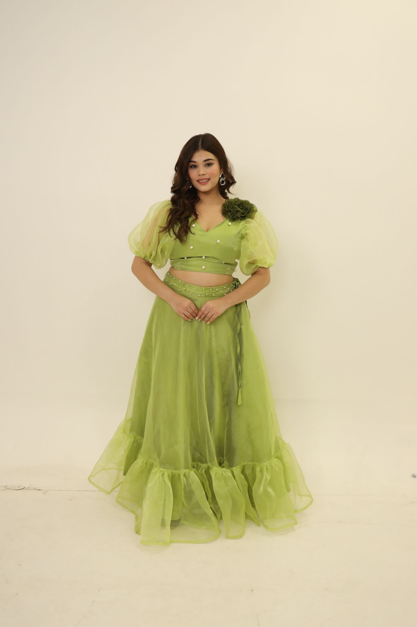 Green Orgenza Lehenga Set