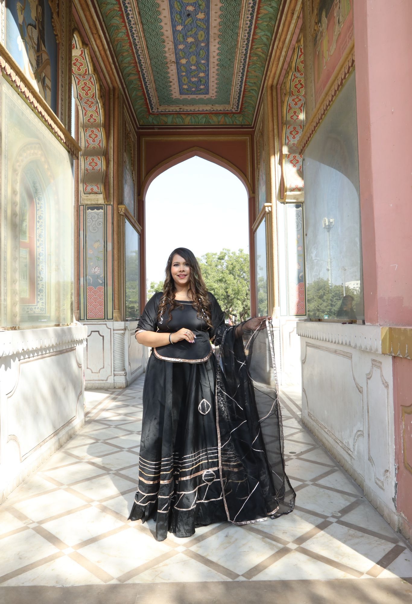 Black Gota Work Lehenga Set
