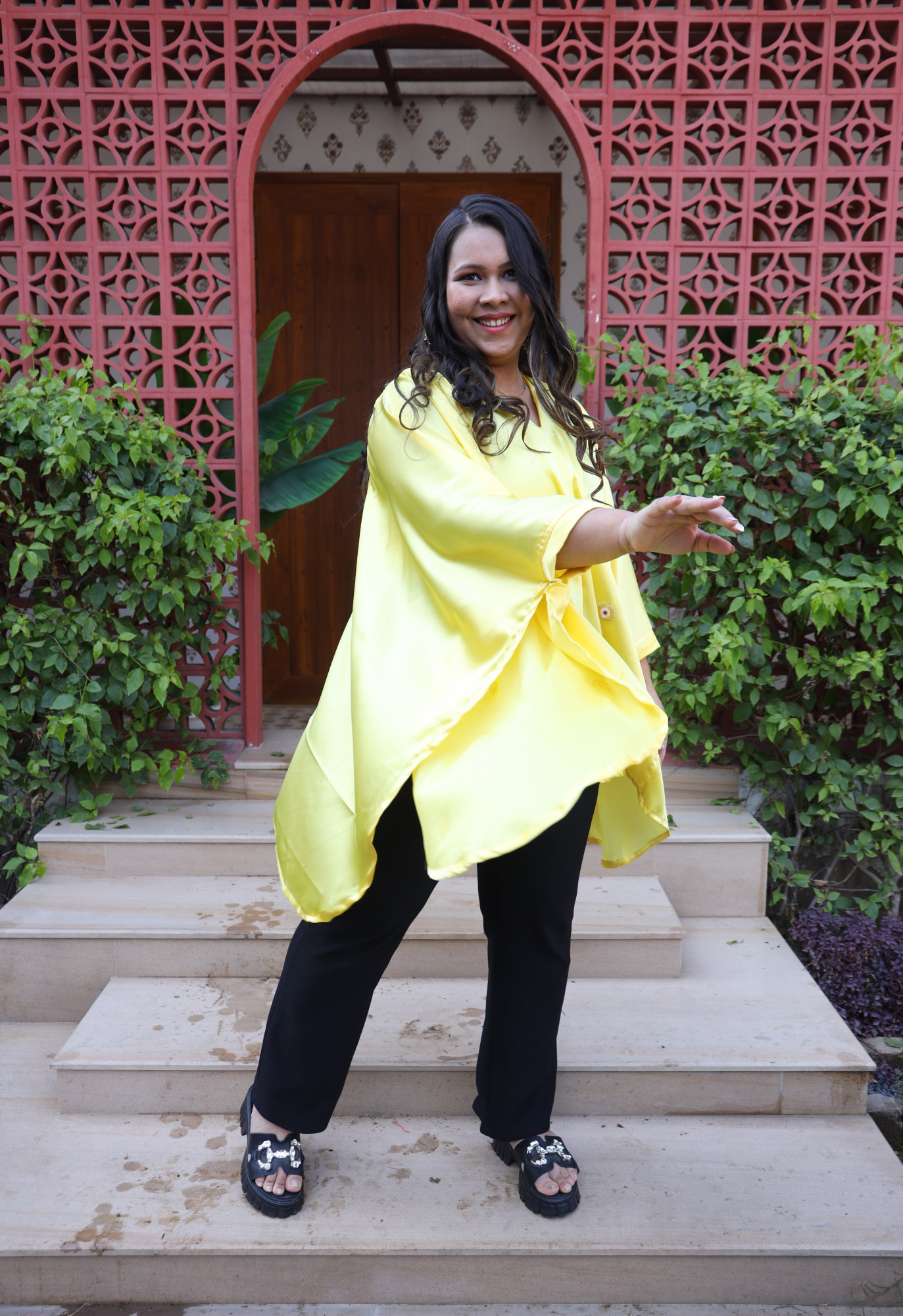 May Every Evil Eye Go Blind Kaftan in Yellow