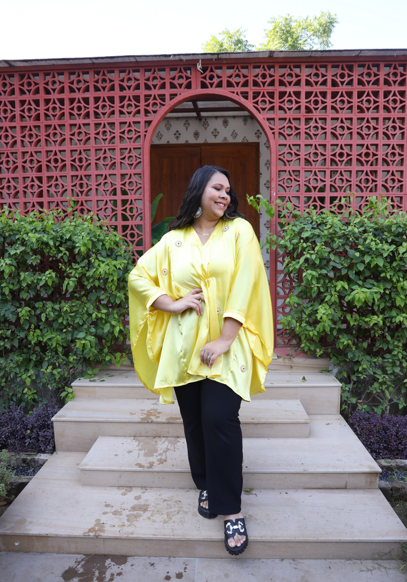 May Every Evil Eye Go Blind Kaftan in Yellow