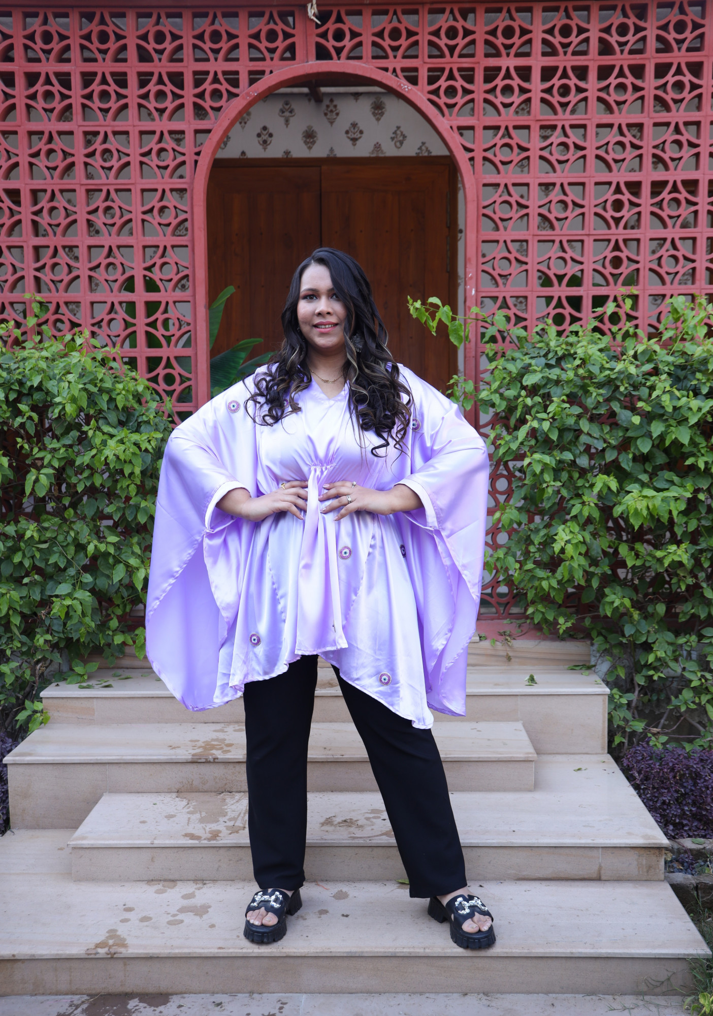 May Every Evil Eye Go Blind Kaftan in Purple