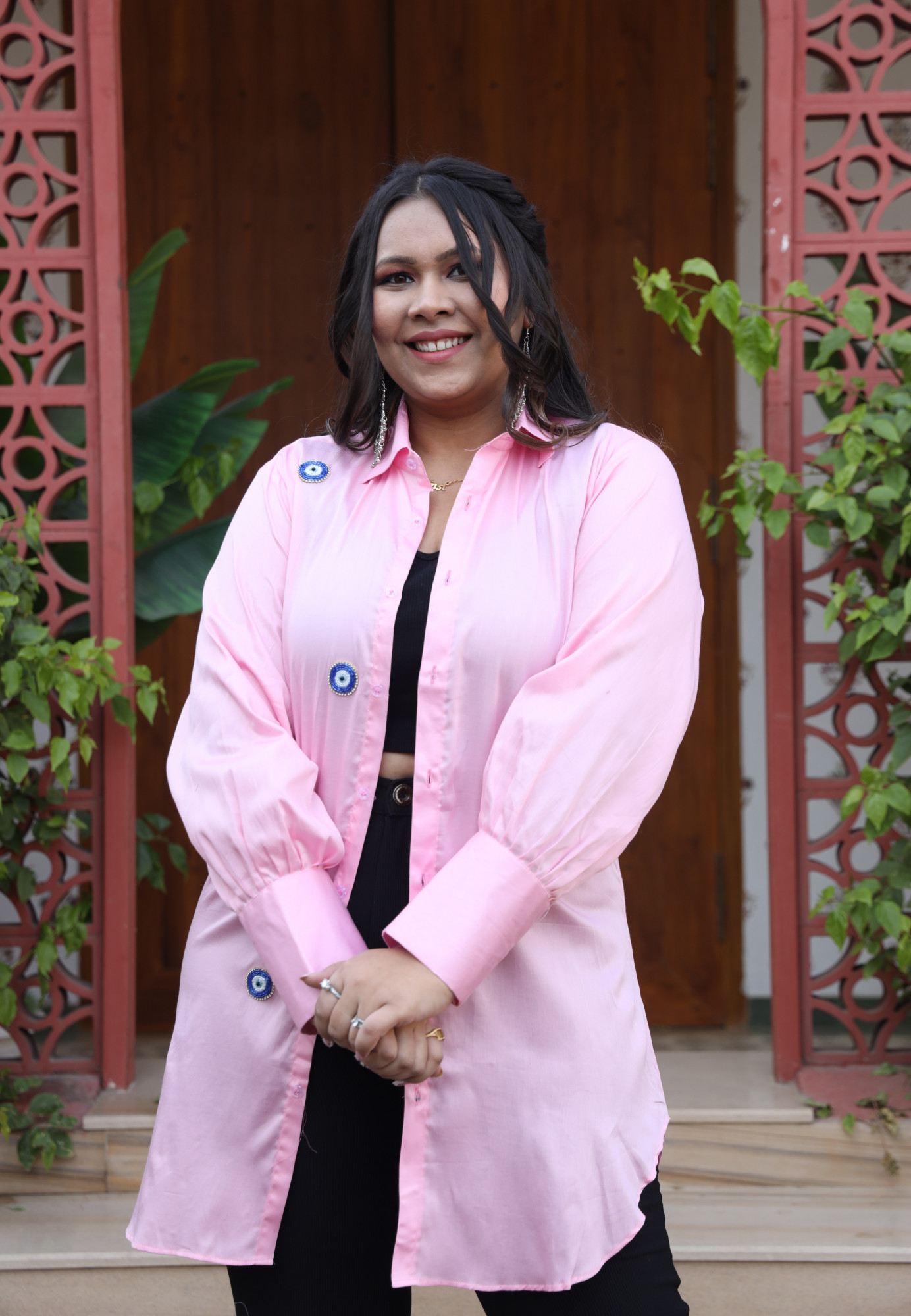 May Every Evil Eye Go Blind Shirt in Pink