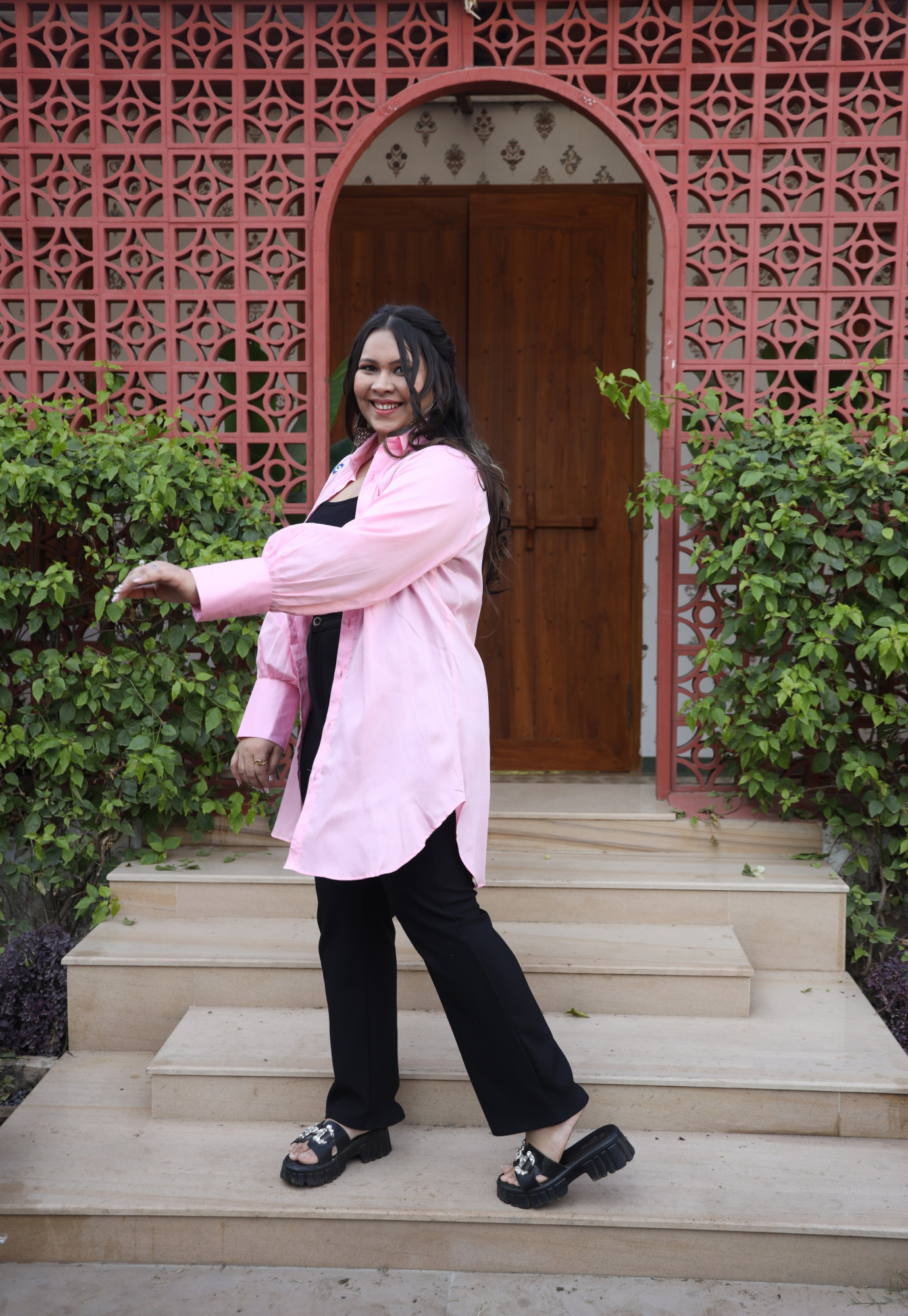 May Every Evil Eye Go Blind Shirt in Pink