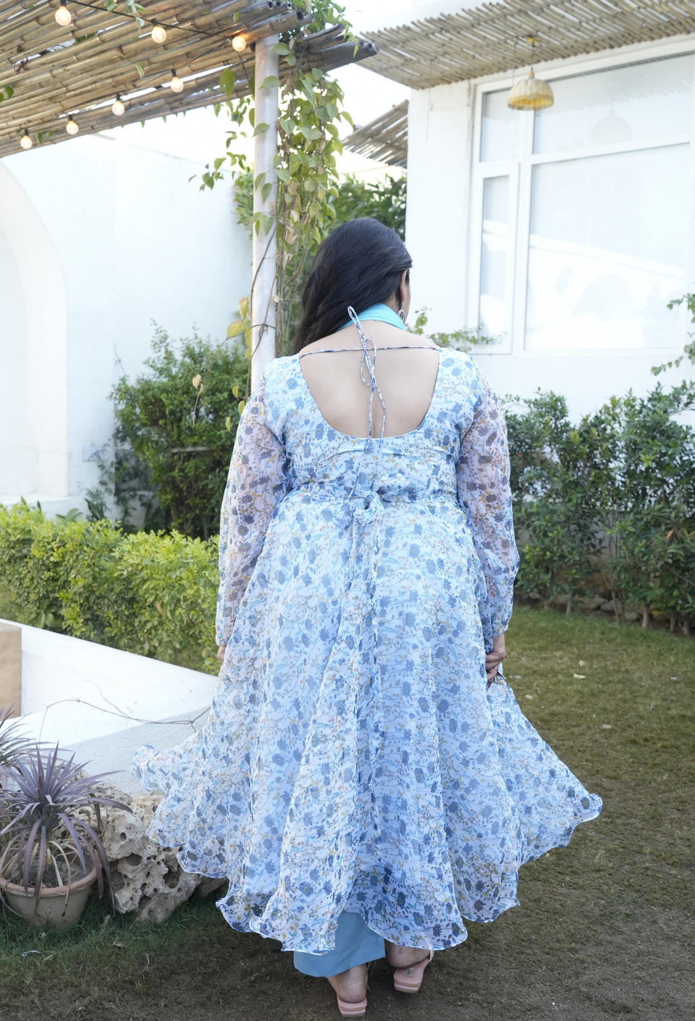 Dreamy Sky Bloom Bliss Orgenza Anarkali Set