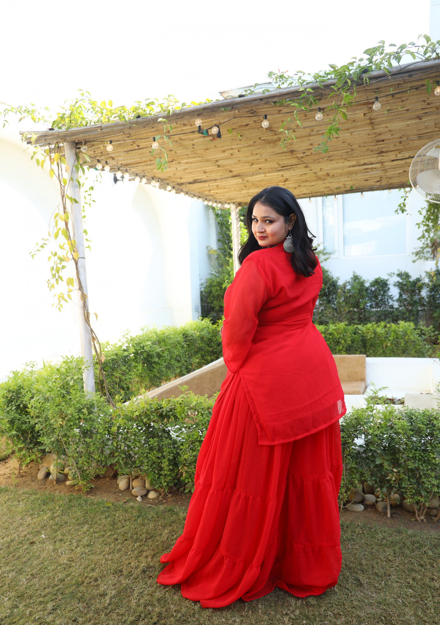 Rose Petal Georgette Sharara Set