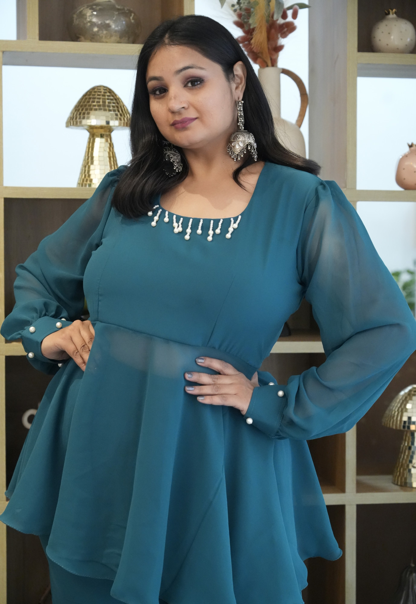 Ocean Breeze Georgette Sharara Set