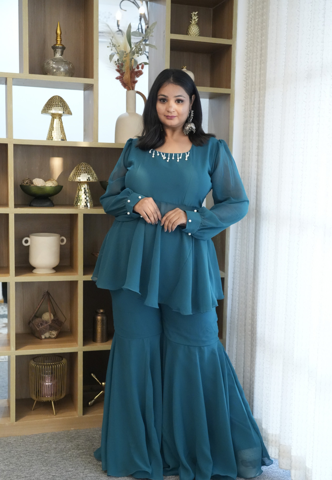 Ocean Breeze Georgette Sharara Set