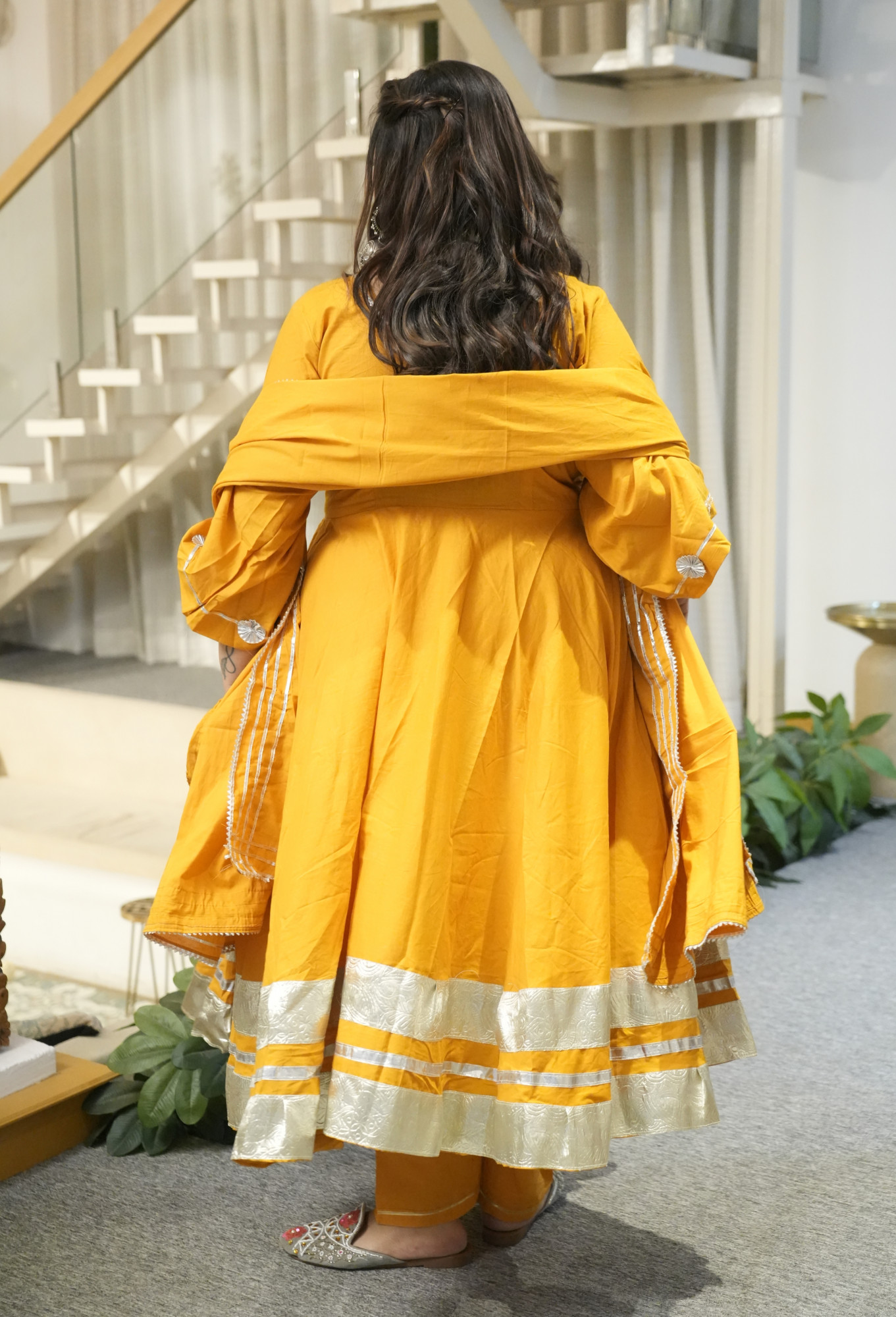 Noor Mustard Anarkali Set