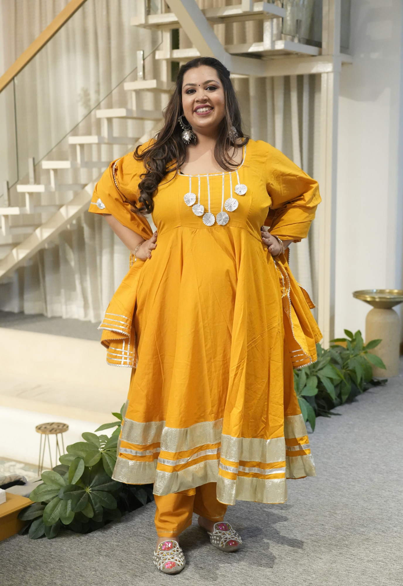 Noor Mustard Anarkali Set