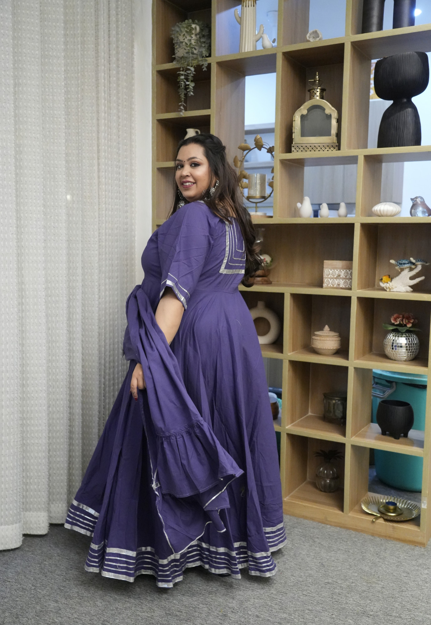 Sara Purple Anarkali Set