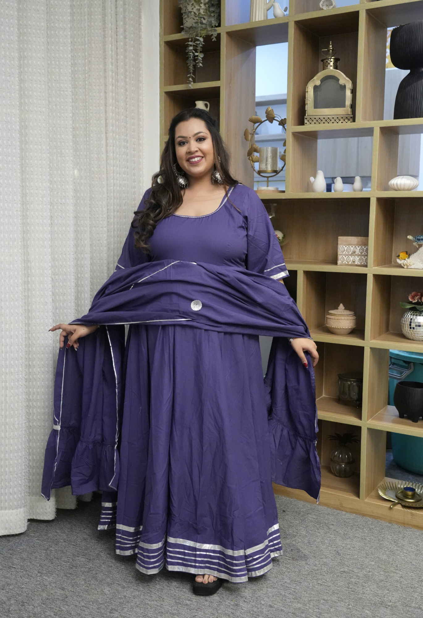Sara Purple Anarkali Set