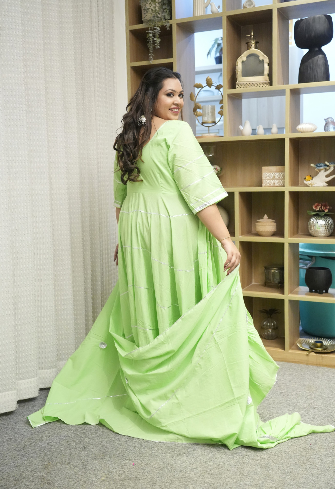 Zara Pastel Green Anarkali Set