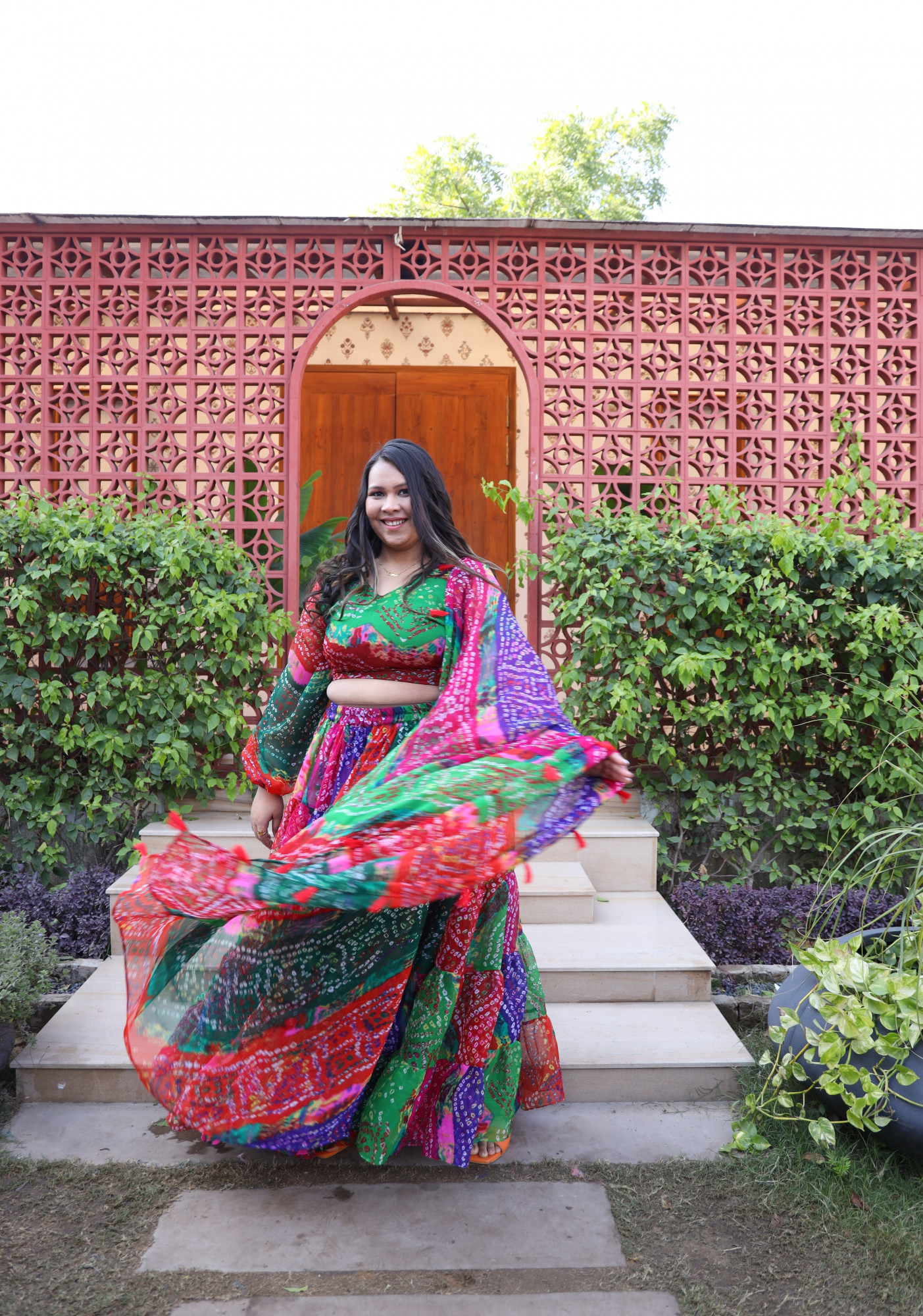 Colourful Bandhani Lehenga Set