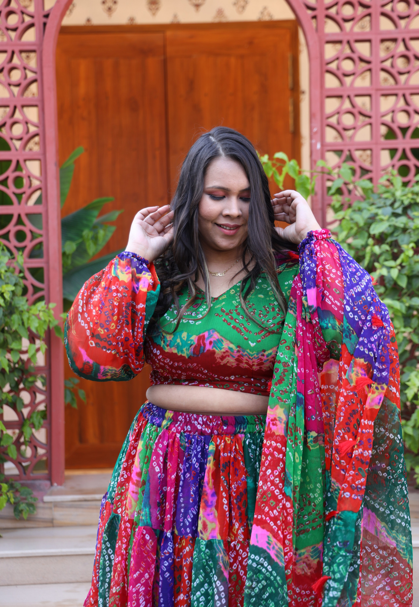 Colourful Bandhani Lehenga Set