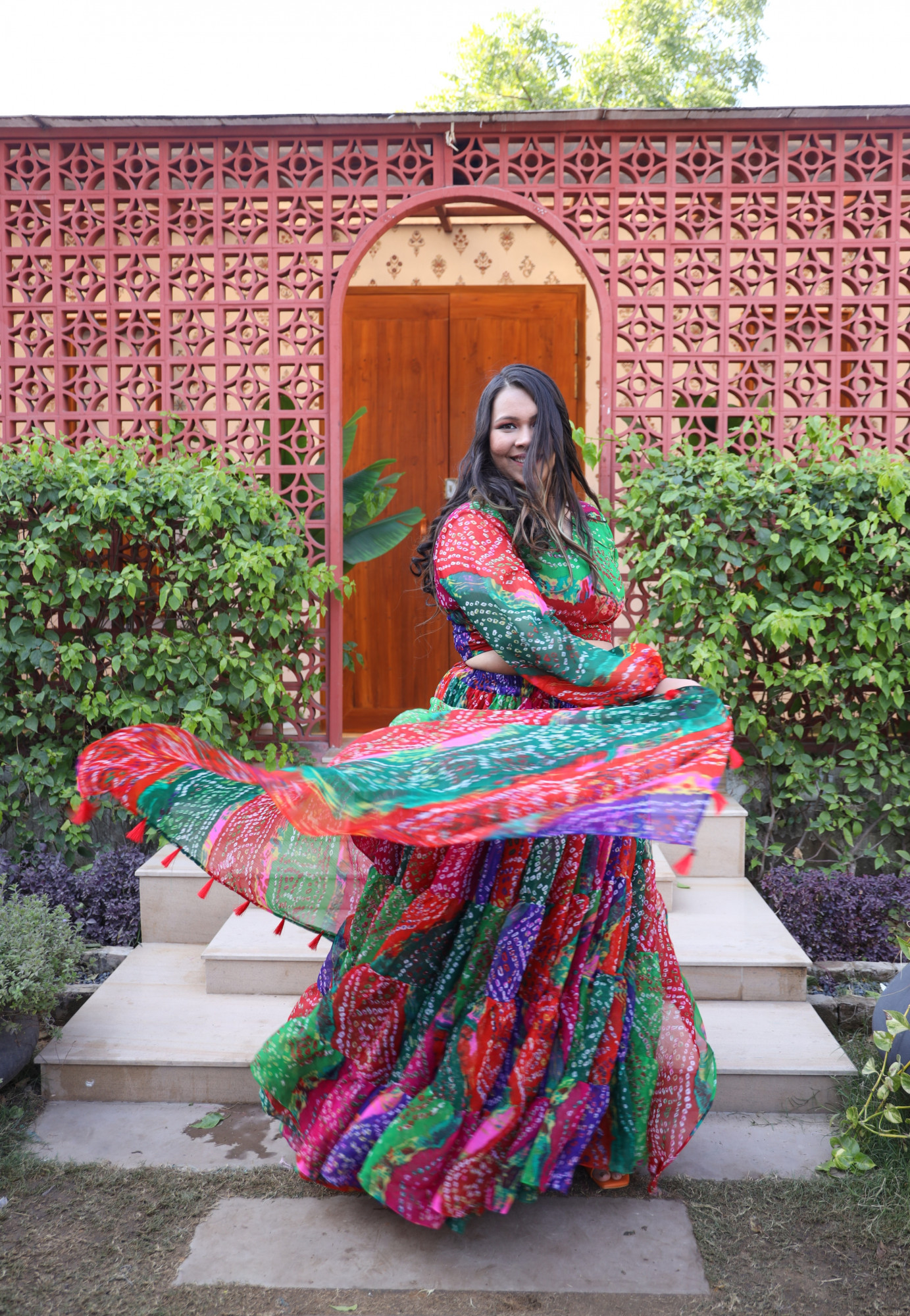 Colourful Bandhani Lehenga Set