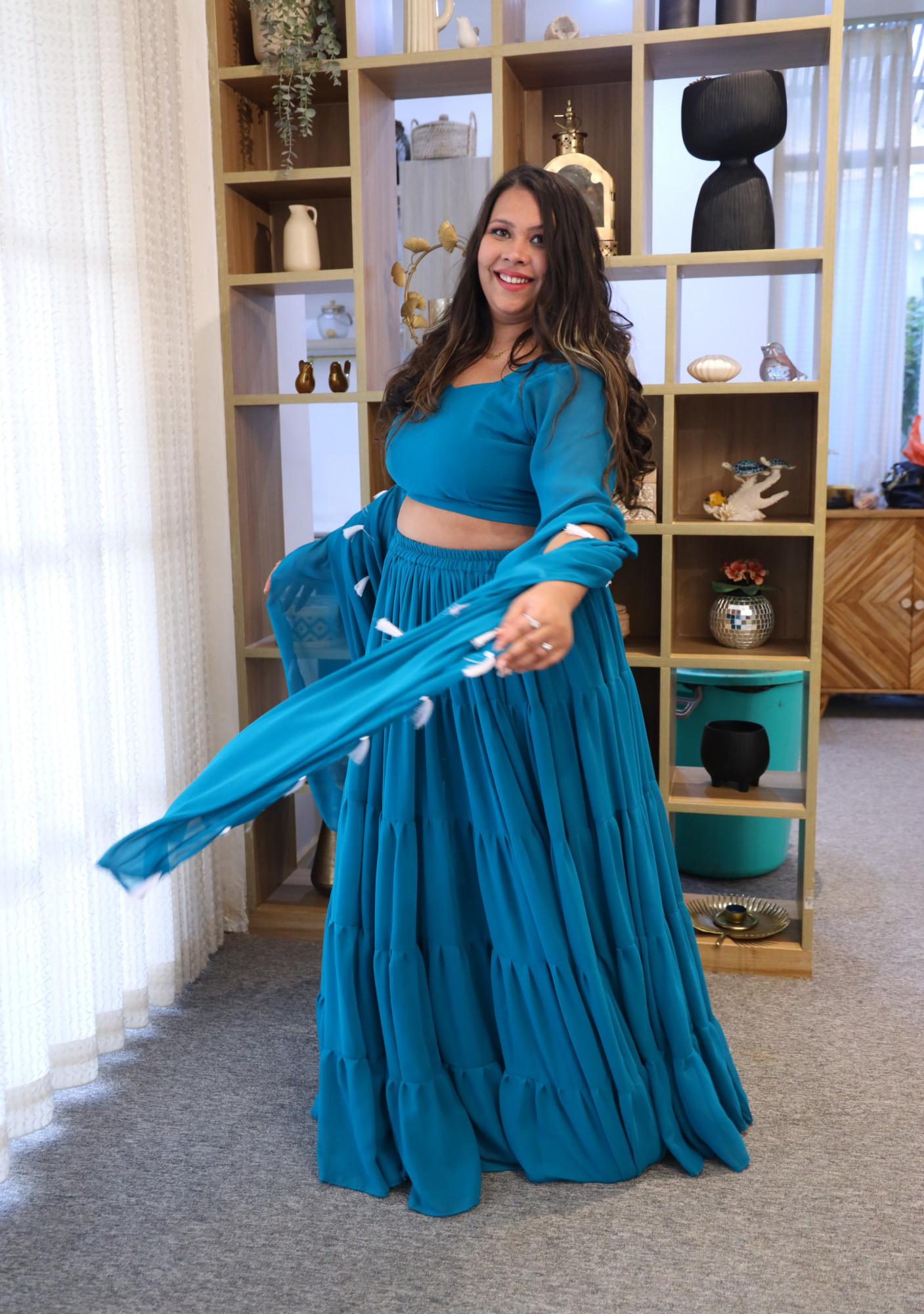 Blue Heaven Georgette Lehenga Set