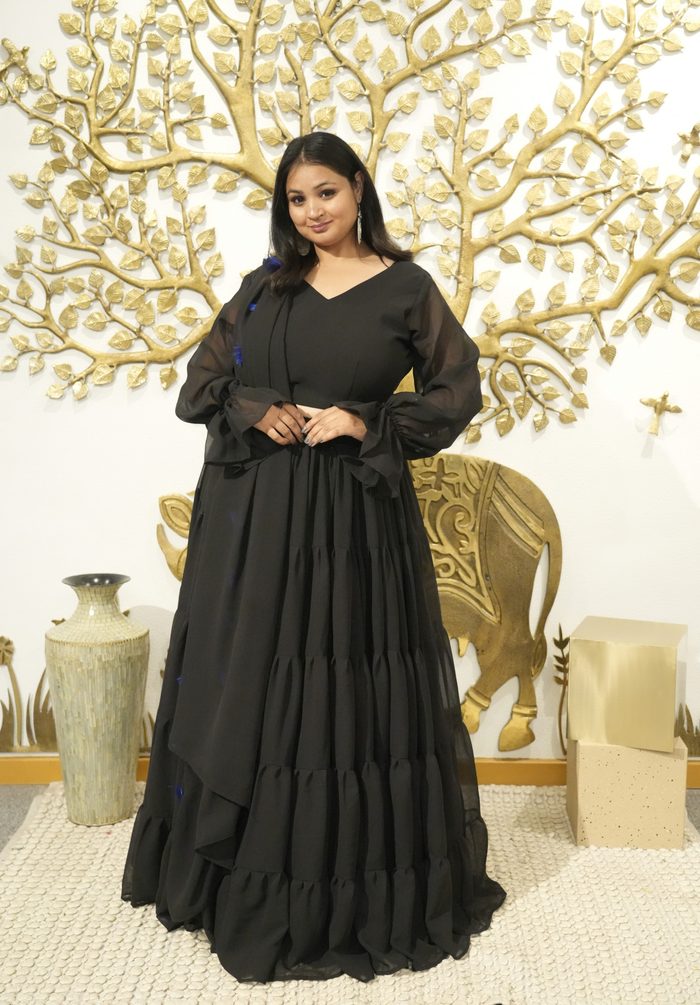 Noor Black Georgette Lehenga Set