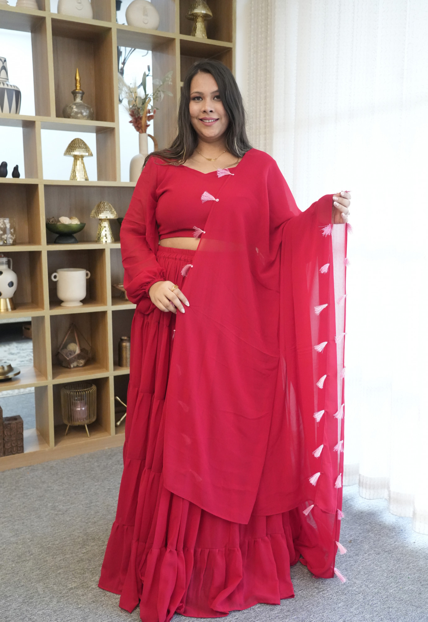 CherryBlossom Georgette Lehenga Set