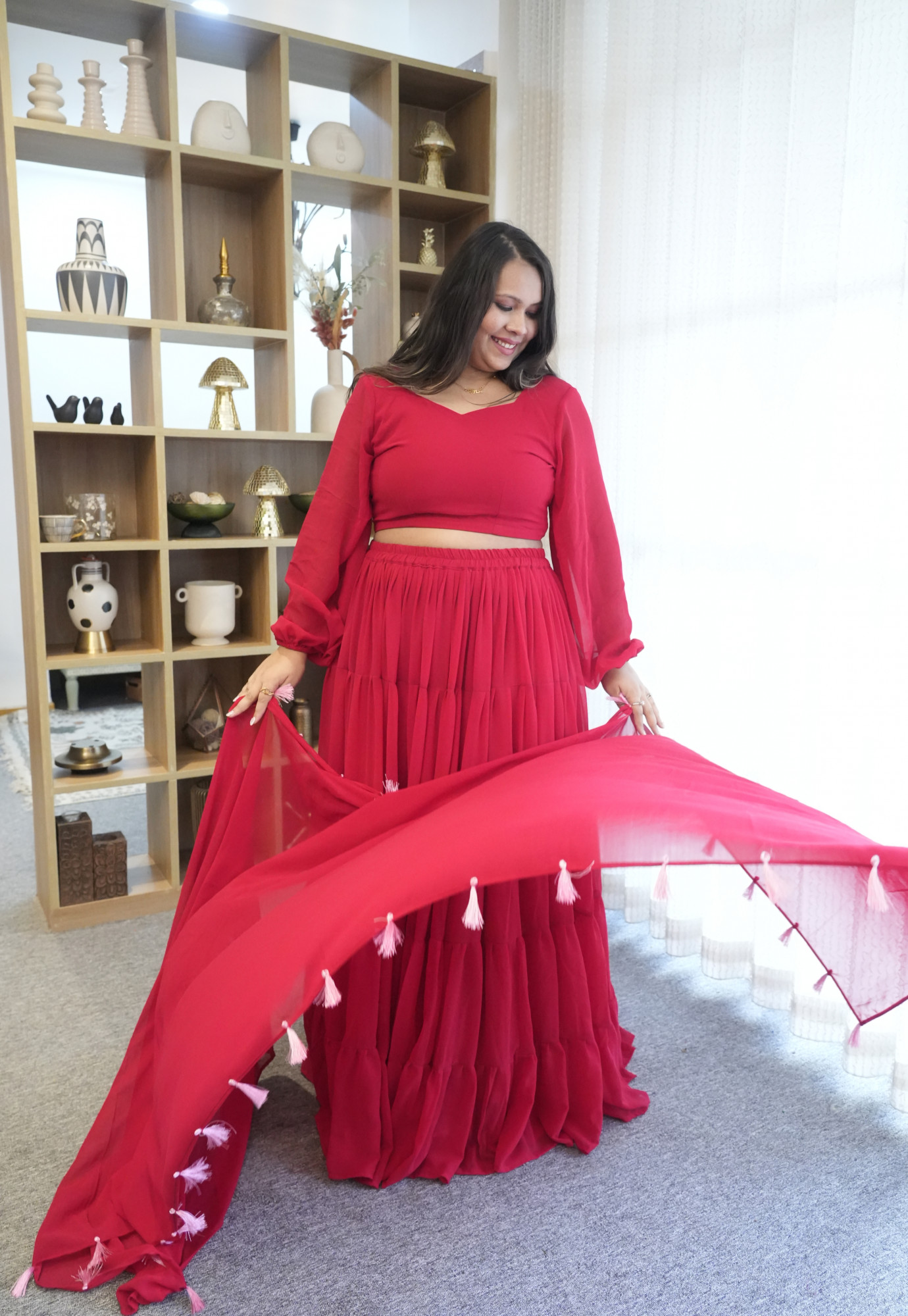 CherryBlossom Georgette Lehenga Set