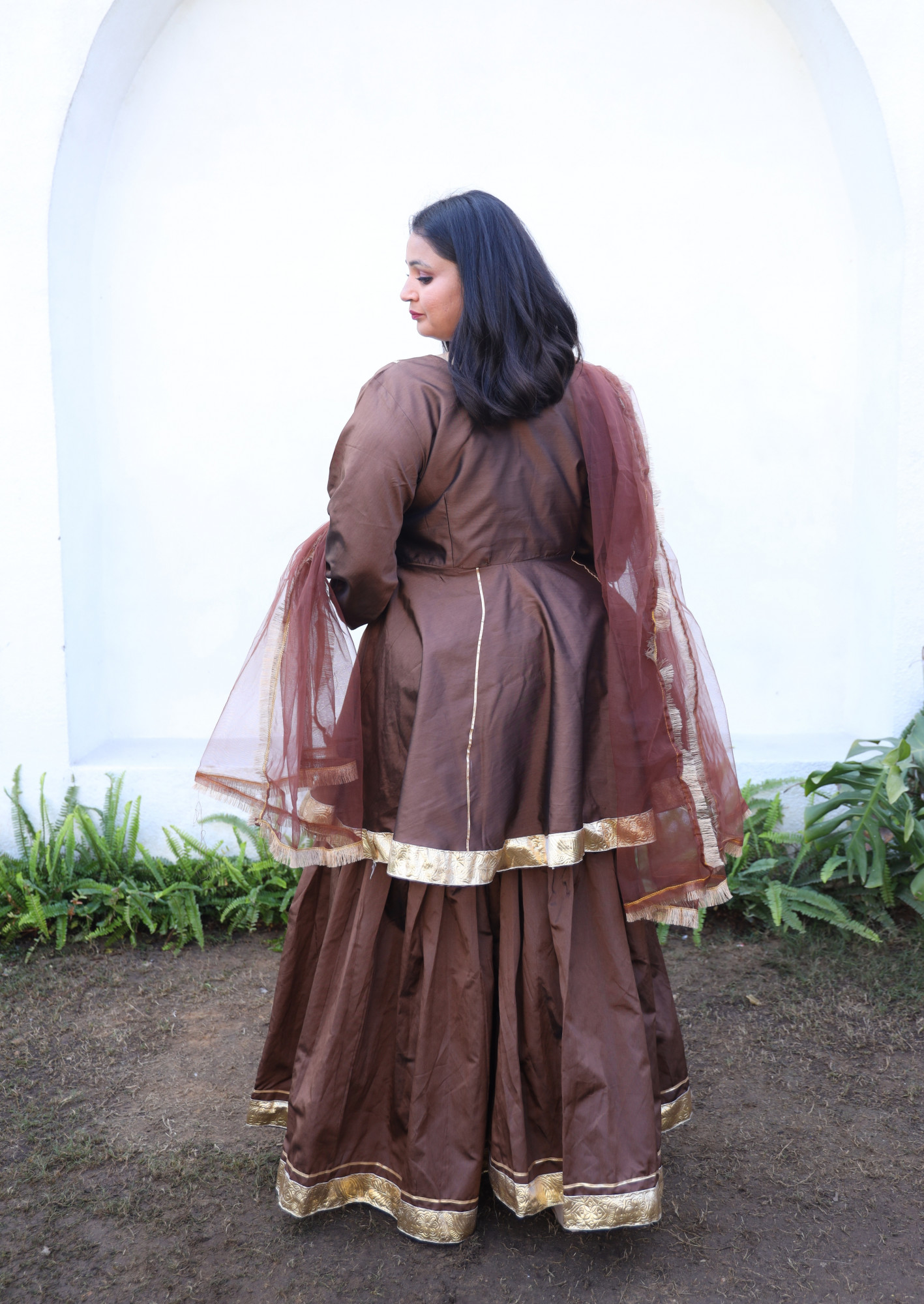 Coffee Sharara Suit Set