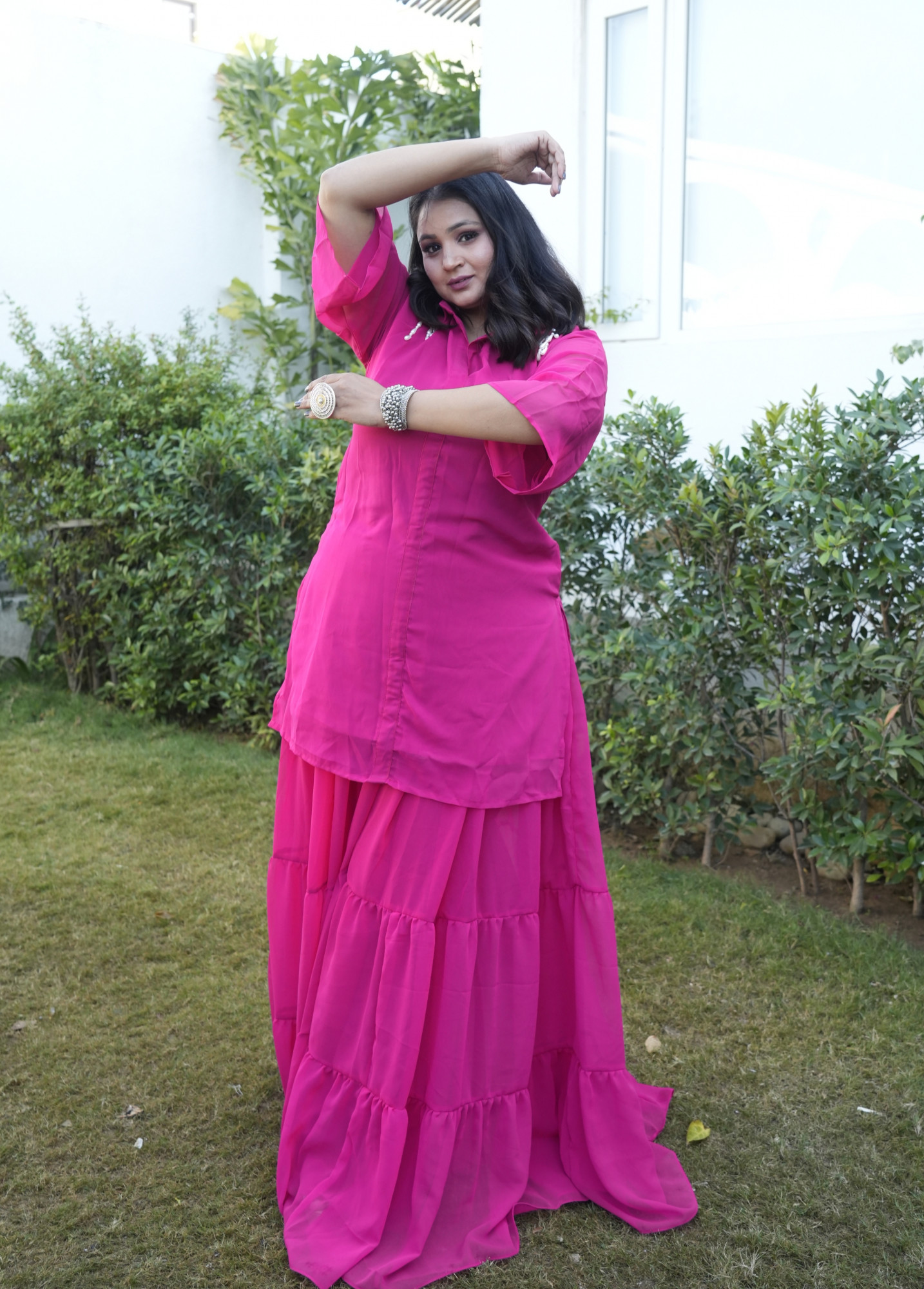 Pink Palace Georgette Sharara Set