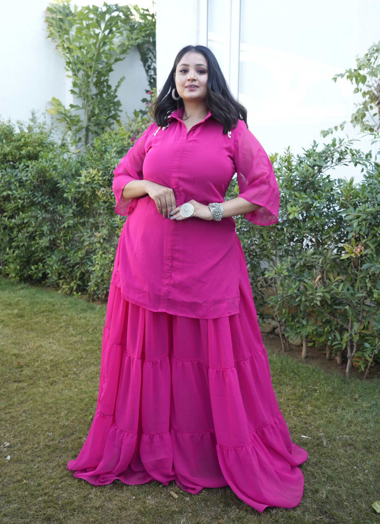 Pink Palace Georgette Sharara Set