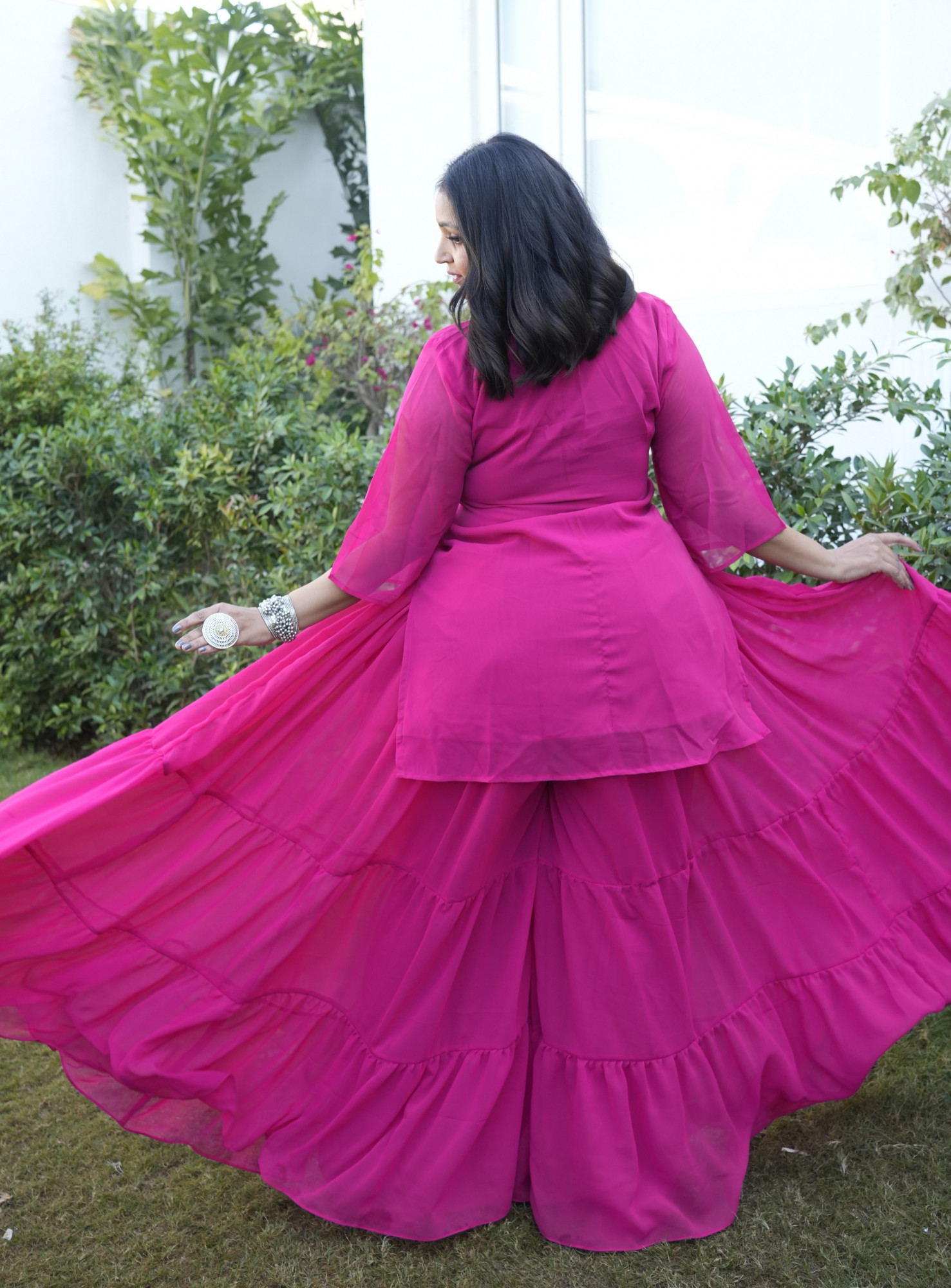 Pink Palace Georgette Sharara Set