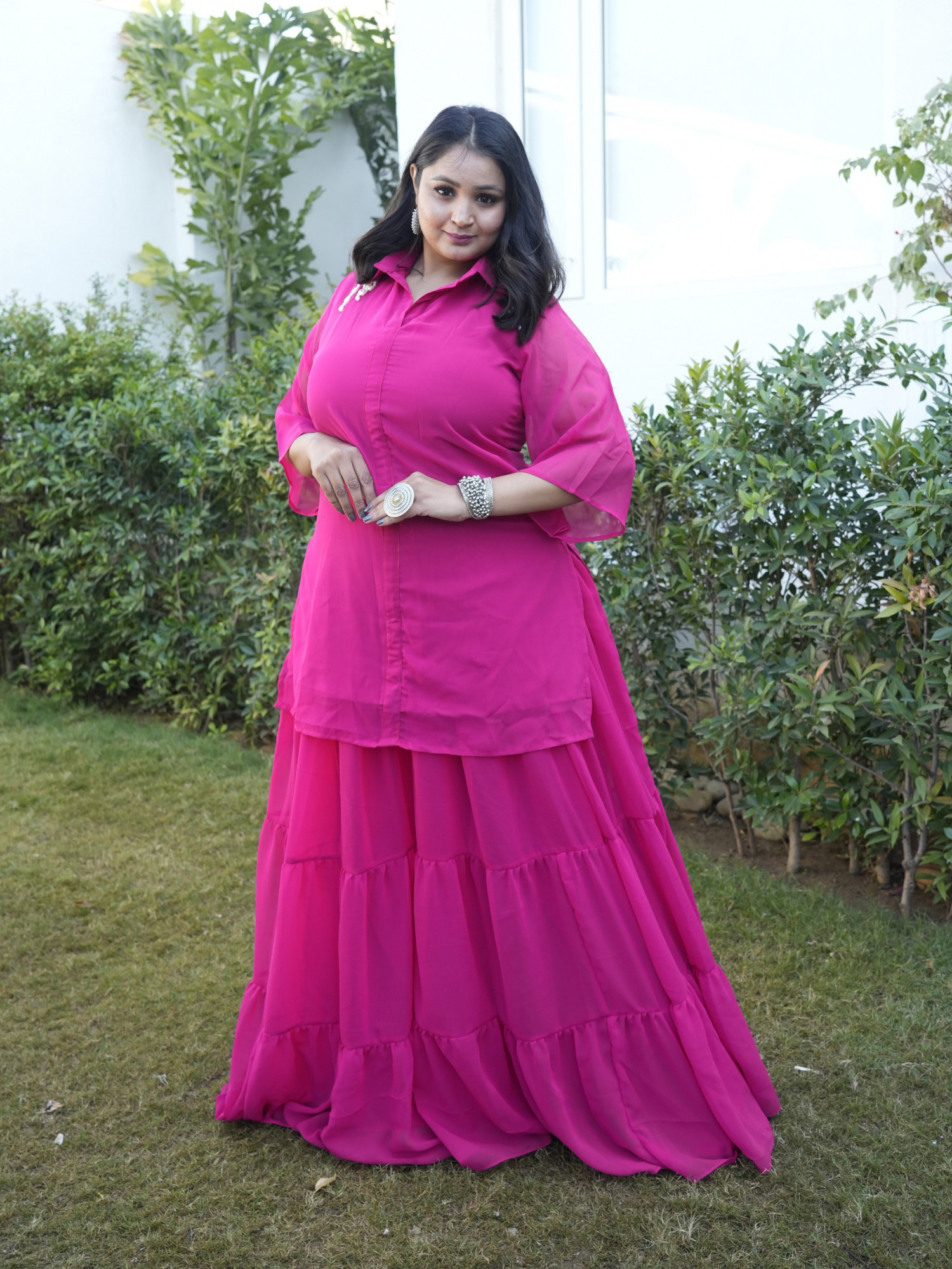 Pink Palace Georgette Sharara Set