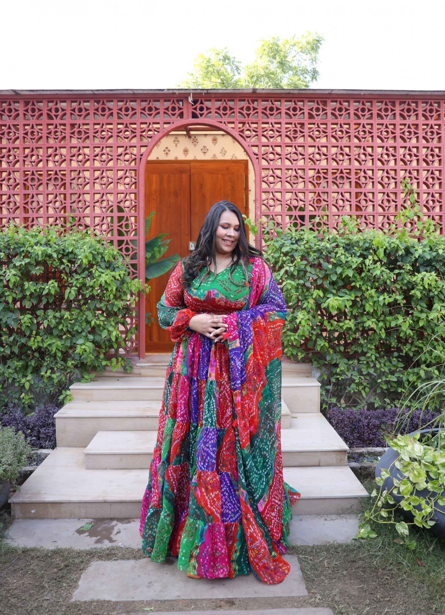Colourful Bandhani Gown