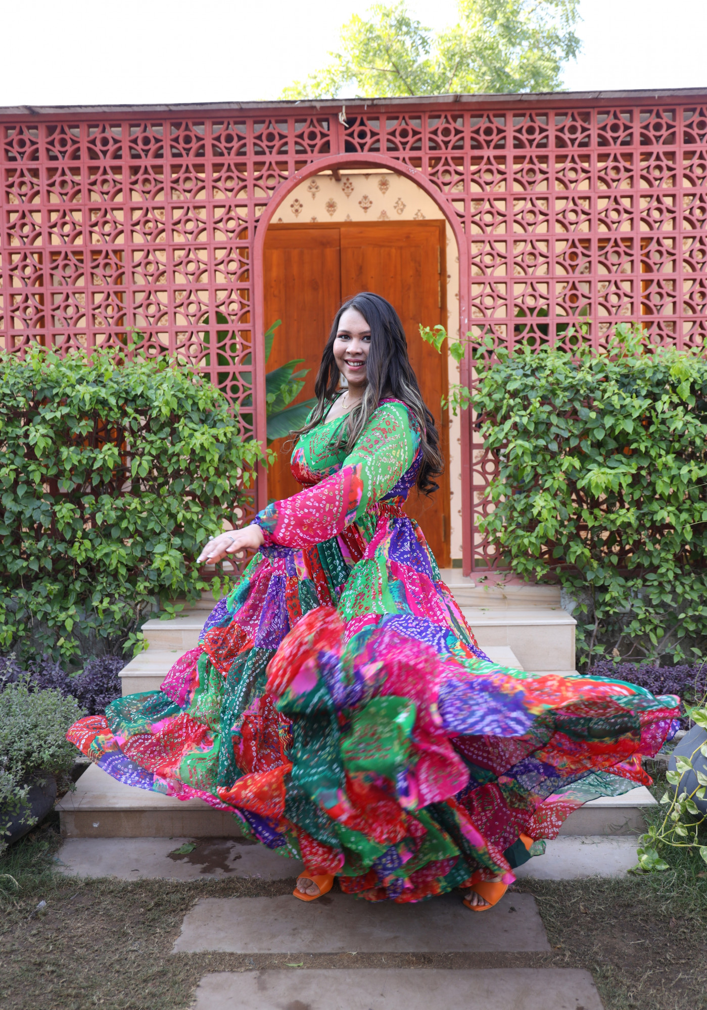 Colourful Bandhani Gown