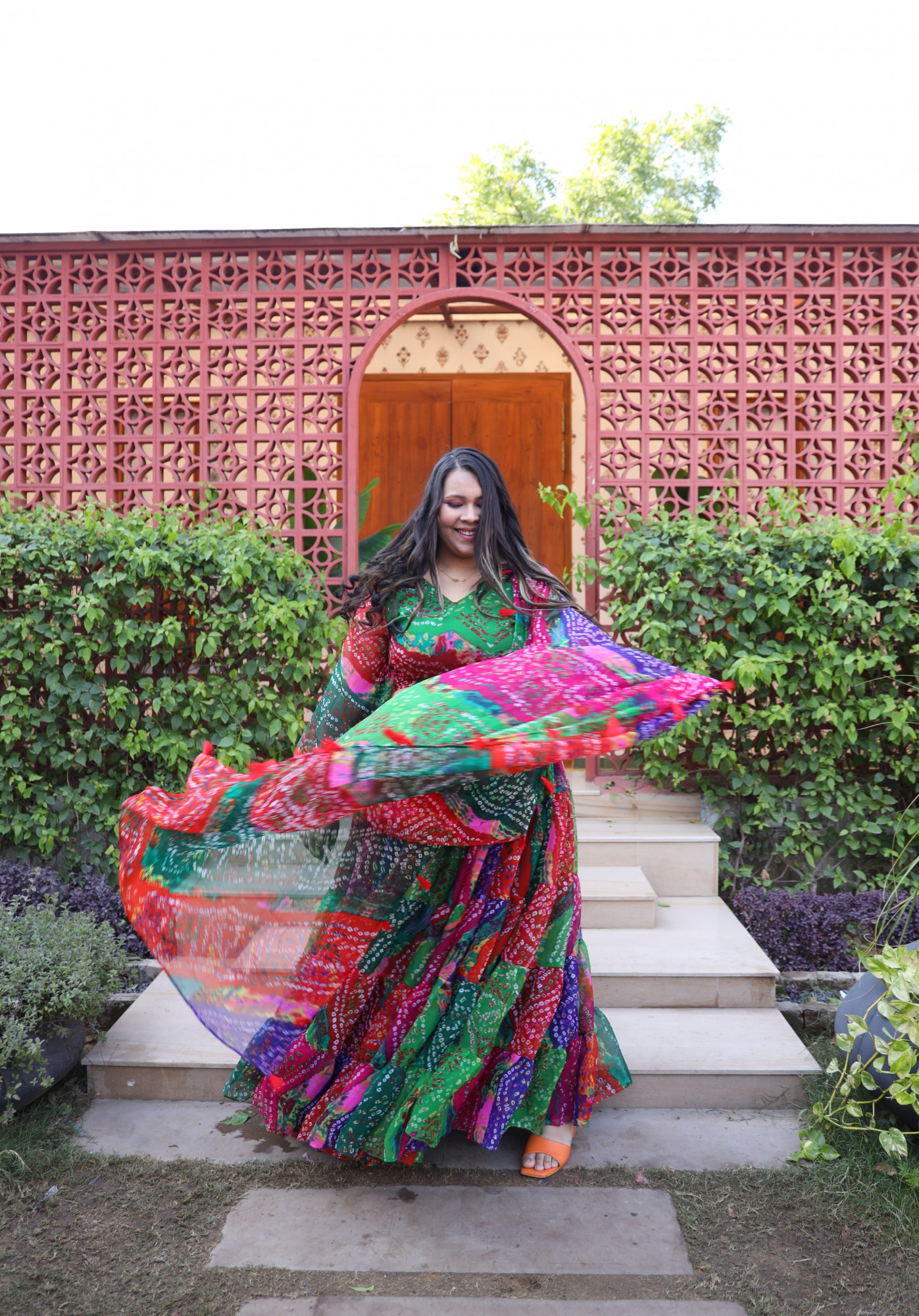 Colourful Bandhani Gown