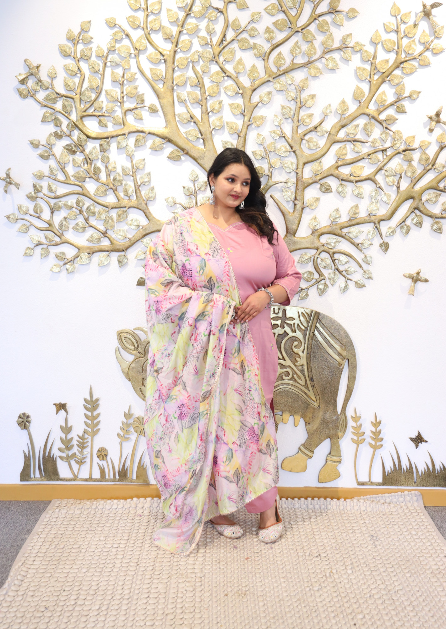 Pink Passion Embroidered Suit Set