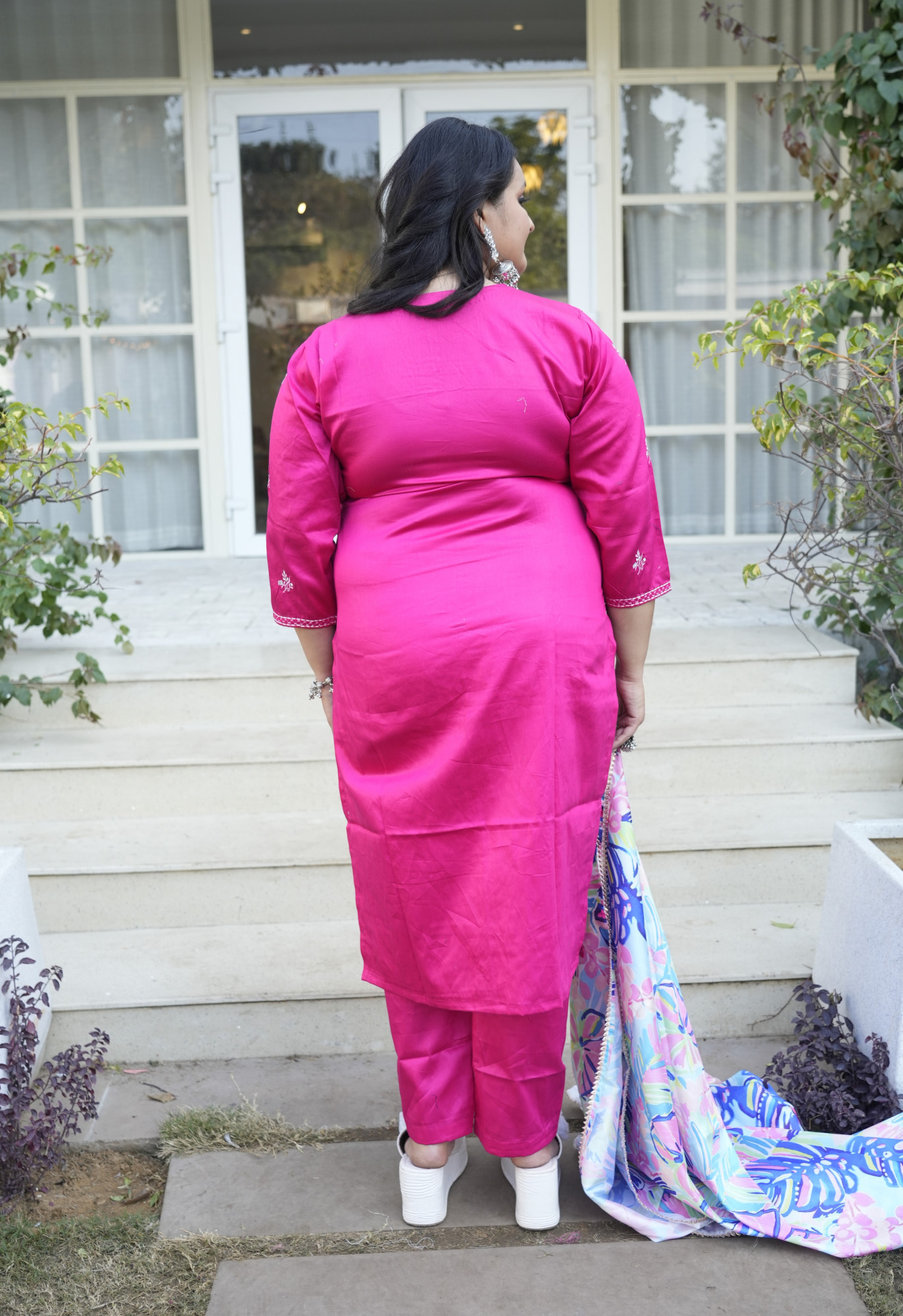 Fushia Fenzy Embroidered Suit Set