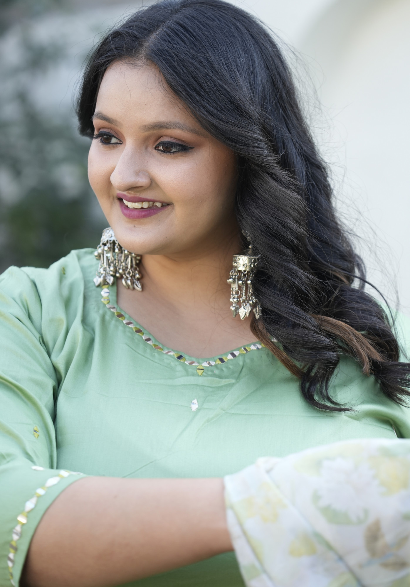 Olive Oasis Embroidered Suit Set