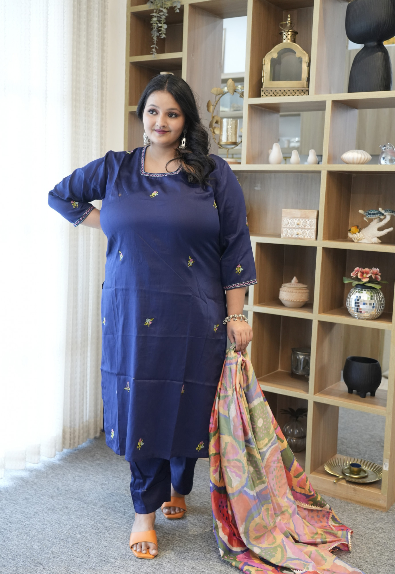 Nebula Navy Embroidered Suit Set