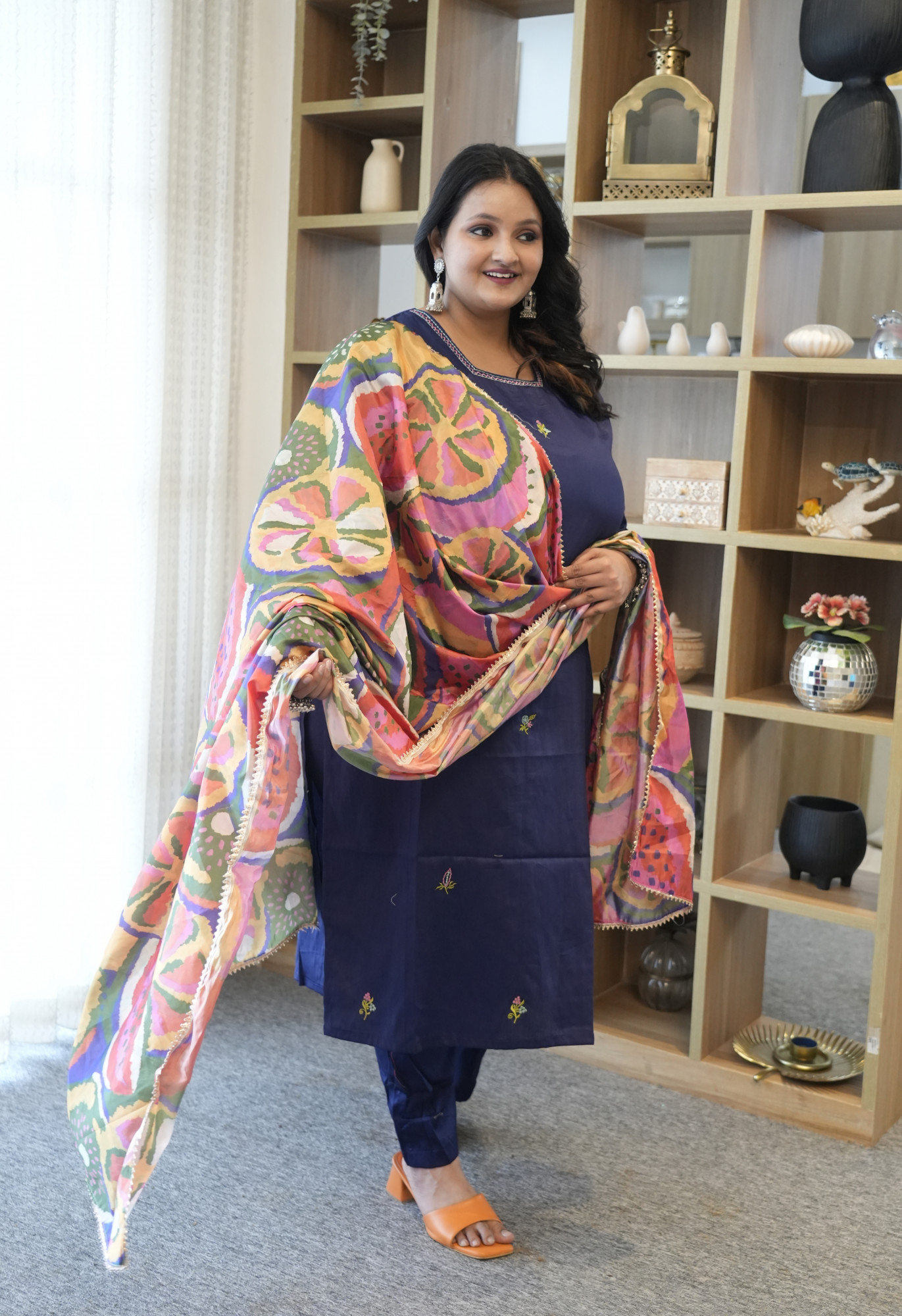 Nebula Navy Embroidered Suit Set